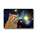 Produktbild Funny open-eyed Katze in Galaxy Fußmatte Tür-Matte Teppich/Fußmatte Teppich für Zuhause/Büro/Schlafzimmer 59,9 cm (L) X 39,9 cm (W), Gummi, S76, 23.6x15.7inch