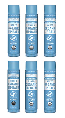 Dr. Bronner's Organic Lip Balm, Naked, 0.15-Ounce Stick