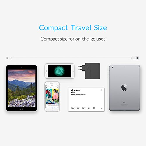 ORICO USB Ladegerät 4 Anschlüsse, 34W, Schnell Ladegeschindigkeit – für iPhone, iPad, Samsung Galaxy, HTC, Moto, LG, Android Smartphones und Tablets – Schwarz - 5