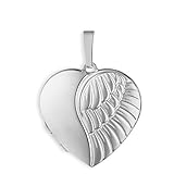 großes medaillon zum öffnen Medaillon Herz - 925 Sterling Silber + Innenausstattung (Schutzfolie + weiße Bildunterlage)