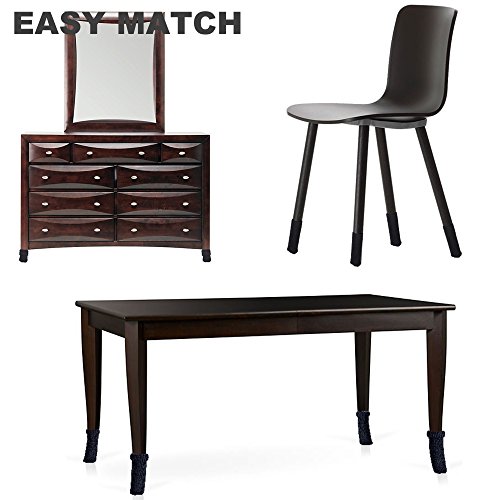 Meta-U® 24pcs stricken Möbel Wollsocken – Stuhl Bein Floor Protector-Pads (Schwarz) - 5