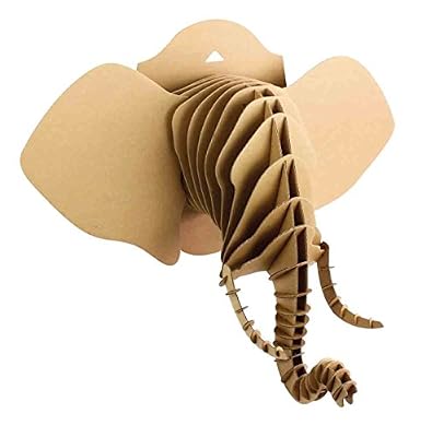 MegaCrea DIY Maquette en Carton à Assembler Trophée Eléphant 77 cm
