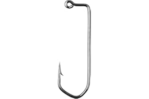 SHADDOCK Aberdeen Lot de 100 hameçons barbelés en acier au carbone à longue tige 90 degrés courbés en V Taille 1/0 2/0 3/0 4/0 5/0