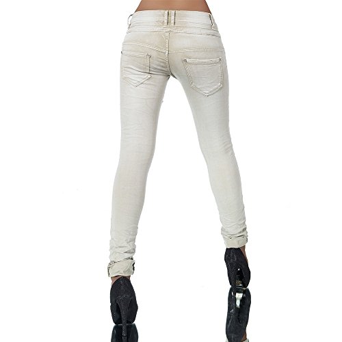 Damen Jeans Hose Boyfriend Damenjeans Harem Baggy Chino Haremshose L368, Größen:36 (S), Farben:Beige - 