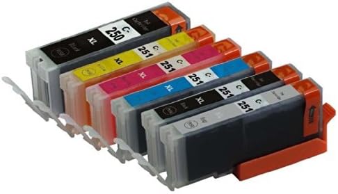 INKTONER Compatible Canono PGI-250 &amp; CLI-251 ink cartridge (LB/SB/C/Y/M/GY) replacement For Cannon PIXMA MG5420, PIXMA MG5450, PIXMA MG6320, PIXMA MG6350, PIXMA MX722, PIXMA MX922, PIXMA iP7220, PIXMA iP7250 by Ink Toner