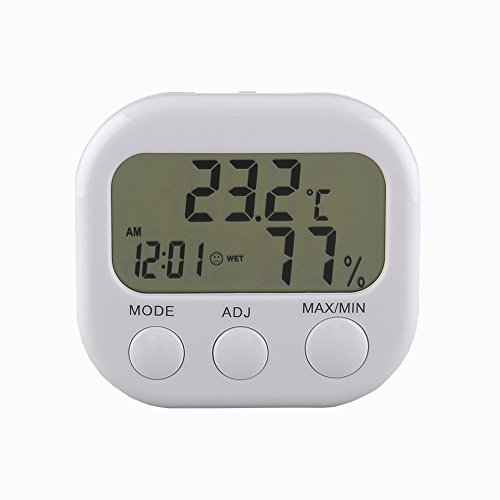 Tikitaka LCD-Digital-Thermometer-Hygrometer TA638 Temperatur- und Feuchtigkeitsmessgerät Messgerät mit Uhr Wetterstation