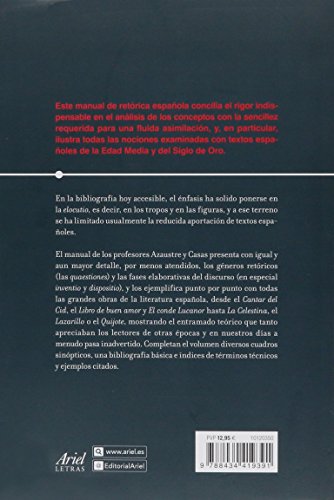 Book's Cover of Manual de retórica española