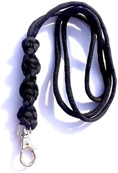 Dog Whistle Lanyard with Barley Twist Design 3mm in Black