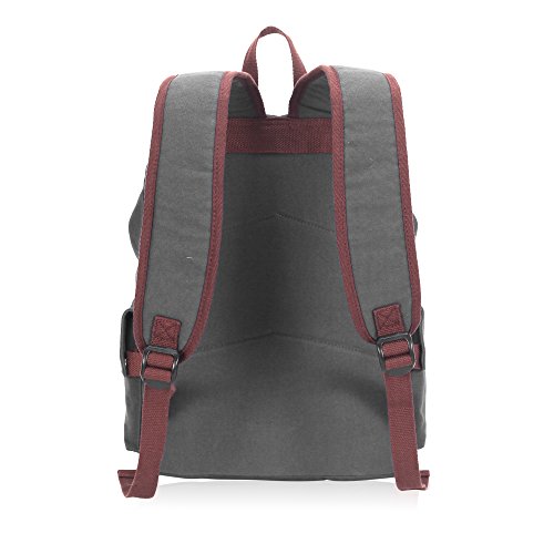 Veevan Damen Herren Retro Canvas Laptop Rucksack 15,6 - 4