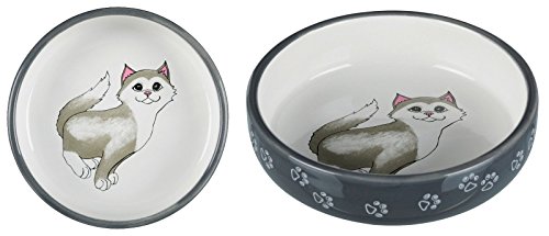Trixie 24784 Écuelle en céramique pour kurznasige Chien, Chat, 16 x 16 x 5 cm