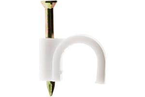 Zenitech - Lote de 100 Ganchos de Fijación Ø7 mm - Plástico Resistente - Compatibles con Cables, Fundas y Cables Planos - Clavo para Hormigón para Fijación Rápida - Certificado CE - Blanco