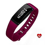 Fitness Tracker, Gesundheit Schlafrhythmus Überwachen Blutdruck- & Herzfrequenz-Messung Fitness-Armband, wasserdichter OLED Schrittzähler, Wireless Bluetooth 4.0 Smart Armband für Sport im Freien zB. Rennen oder Laufen , für iPhone / Android Smart Phone
