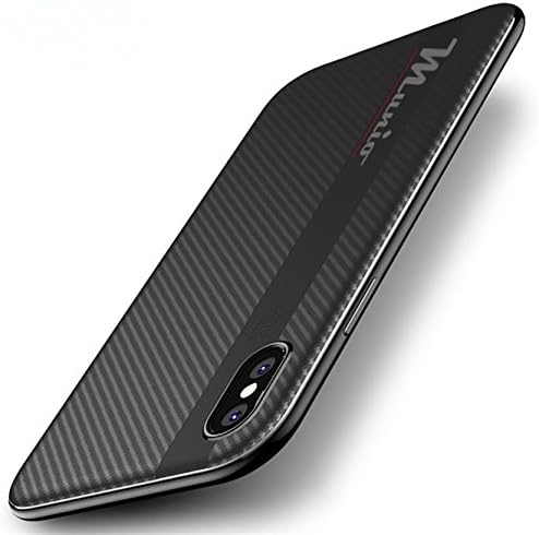 MUNIO case for iPhone X | TPU cover with PC shell | Carbon fiber feel | (Black)