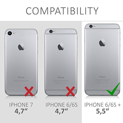 kwmobile Funda para Apple iPhone 6 Plus   6S Plus - Carcasa de  TPU  para tel  fono m  vil - Cover  Trasero  en  Negro Mate 