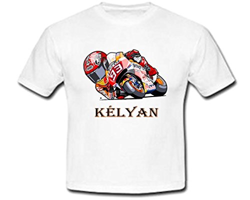 GRAVOPHOTO Tshirt personnalisé Marc Marquez Cartoon prénom et Taille au Choix