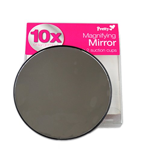 Magnifying Mirror 10 x Magnify Enlargement Suckers Compact Cosmetic Handbag