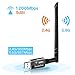 Produktbild Wlan Adapter, 1200Mbit/s mit 5dBi Antenna, AC Dualband wireless Adapter (5.8G/867Mbps + 2.4G/300Mbps) Wlan Stick, USB Wifi Dongle 802.11 ac/n/g/b/a Wireless Standards, Kleine WiFi-Empfänger für Desktop/PC/Laptop/Notebook(1200M Wlan-Adapter)
