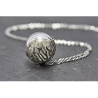 Pusteblumen Kette - Blüten Perlkappe - Löwenzahn Borosilikatglas & echte Pusteblume Naturschmuck