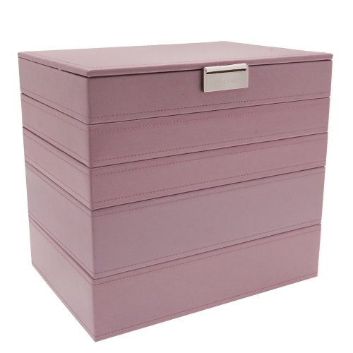 Stapler Set mit 5 Rosa Schmuckkästchen Medium Größe Schmuck Schalen Zum Stapeln - 3