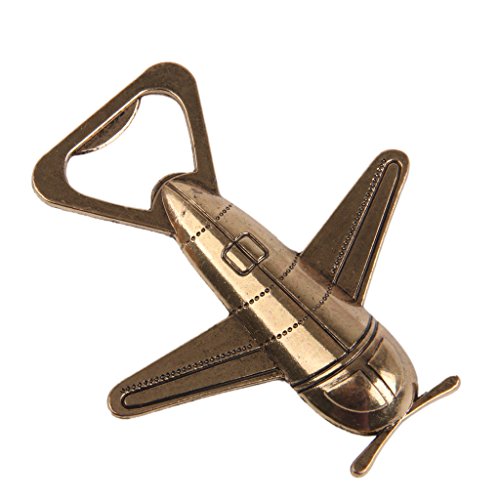 Hochzeit Geschenk Flugzeug Flaschenöffner Kapselheber Bieröffner Öffner Gold - 7