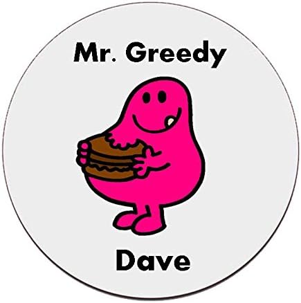 Personalised Mr Greedy Coaster Novelty Gift D3