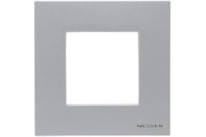 CABLEPELADO Marco compacto para 1 elemento Niessen Zenit | Marco de 1 elemento y bastidor | N2271PL | 85x85 mm | Apto para superficie y empotrar | Color Plata | 1 Elemento