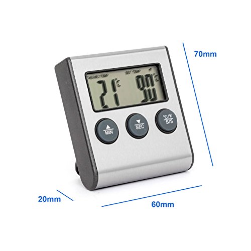 Lantelme 2153, Digital Backofenthermometer mit Fühler / Hitzebeständig bis 250°C, mit Alarm- und Timerfunktionen - 7