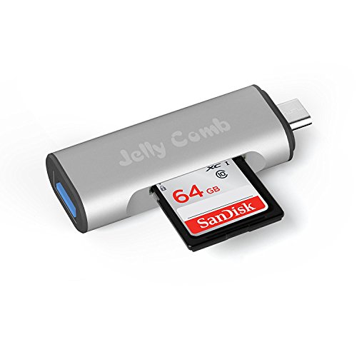 USB C Adapter auf USB 3.0 A mit Kartenleser für Type C Geräte, Jelly Comb 2 in 1 Kartenlesegerät für SD, Micro SD, SDXC, SDHC, Micro SDHC, Micro SDXC - 4