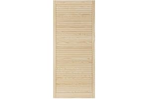 KB TOOLS Louvre Door – Pine Wood – Vented Open – Ready to Paint Internal Louvre Cupboard Doors – Slatted Wardrobe Doors – Various Sizes (1406mm (55.4") Height, 594mm (23.4") Width)