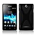 Produktbild Sony Xperia E Silikonhülle in SCHWARZ von Cadorabo - X-Line Design TPU Schutzhülle für Sony Xperia E – Handyhülle Bumper Case Backcover in OXID SCHWARZ