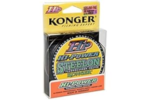 Konger Ligne de pêche HP HI-Power Fluorocarbone (revêtement fluorocarbone) 150 m Bobine de 0,14 mm à 0,30 mm