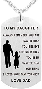 Always Remember to My Son Dog Letter Tag from Dad Boys Necklace Military Steel Chain Air Force Pendant