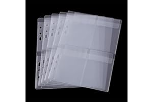 CYFUN DESIGN Inserti per raccoglitori a 10 fogli, 4 tasche formato A5, 6 fori, sacchetti trasparenti in PVC impermeabile per fustelle e timbri
