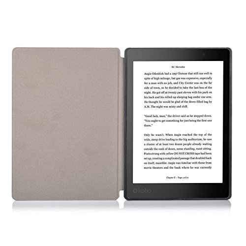 Kobo Aura One Hülle, IVSO Ultra Schlank Superleicht Ständer Slim Leder zubehör Schutzhülle für Kobo Aura One perfekt geeignet, Schwarz - 5