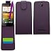 Produktbild SAMRICK 0000431193 Speziell Ledernen Flip Schutzhülle mit Schirm Schutz, Microfasertuch und Aluminium Kugelschreiber für HTC One SV/One ST lila