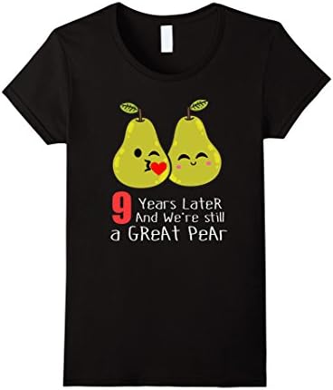 Women's 9th Wedding Anniversary Shirt Gifts Funny Couples T-shirt Small Black
