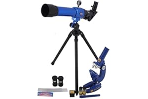 Microscope Childrens Science and Telescope Set with Tripod Kids Astronomy Toy - Explore the night sky with this astronomical telescope and give your children something to develop their skills.