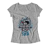 100% algodón de alta calidad Desconocido Skateboarding Is Everything Old School Style Illustration T-Shirt - Mujer - Gris - M