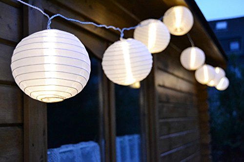 15 XXL LAMPION PARTYLICHTERKETTE 6,5m WARMWEIßE LEDs LICHTERKETTE LAMPIONS