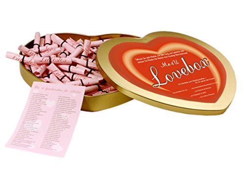 Me4U Lovebox - Herzbox mit 52 Liebeslosen zum selber beschriften ♥ Liebesgeschenk, Valentinstagsgeschenk, Geschenk für Verliebte, Paare, Freund + Freundin ♥