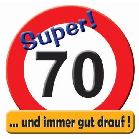Riesenschild 'Hurra! 70' Geburtstag 52cm