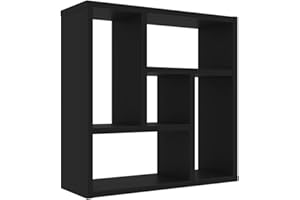 vidaXL Estantería de Pared Estante de Libros Mueble Archivador Decoración Oficina Habitación Estable Duradera de Contrachapada Negro 45,1x16x45,1 cm