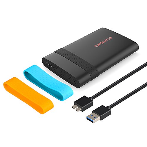 ELUTENG Festplattengehäuse 2.5 Zoll Externes Festplatten Gehäuse USB 3.0 für 7 & 9.5 mm 2.5” SATA HDD SSD Hard Drive Enclosure 2TB 5Gbps External HDD Gehäuse