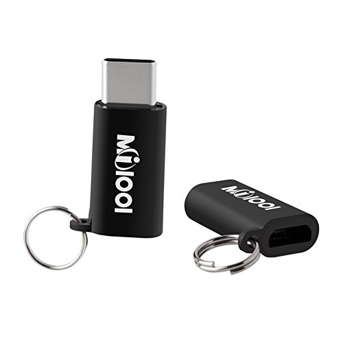 Milool Typ C auf micro USB 2.0 Adapter [2 Stücke] mit Schlüsselring für USB Type C Geräte,Schwarz - 6