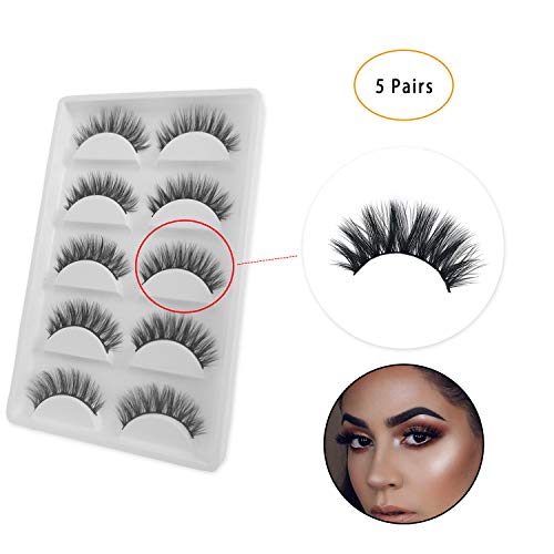 HTLY SPR 5 Pairs False Eyelashes False Eye Lashes eyelashes | 3D Lashes| Natural Round Look| Reusable 100% Handmade