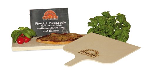 2cm Pimotti Pizzastein/Brotbackstein im Set mit Schaufel und Rezepten - 2