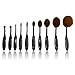 Yosoo 2016 New Toothbrush Curve Liquid Foundation Blending Brush-Pro Cosmetic Makeup Face Powder Blusher Brushes-Contour Cream Concealer Blusher Make Up Kit-Beauty Cosmetics Tools (10Pcs)