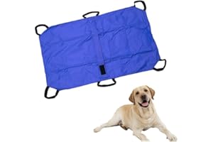CiCixixi Barella Per Il Trasporto Di Cani, Trasportino Di Emergenza Per Animali Con Cinghia Di Sicurezza, Telo Scorrevole Per Aiuti con Cintura di Sicurezza, 6 Manici,Blu