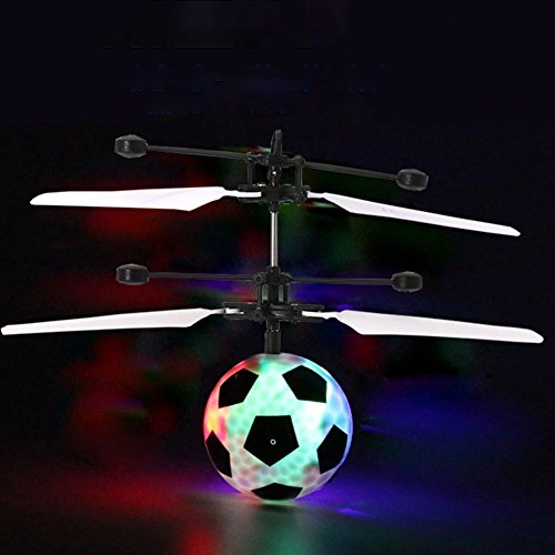 GZQ Mini Flying RC Ball Crystal Hand infrared Induction Helicopter Aircraft Ball Built-in Shinning LED Lighting Flashing Drone Toy for Kids,Teenagers (Football)