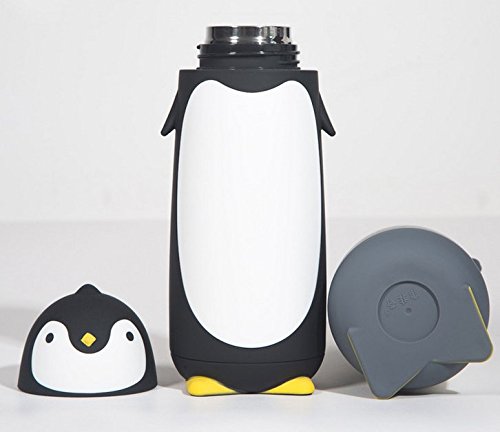 280 ml Edelstahl Pinguin Tasse Thermos Fläschchen Bodenstaubsauber Fläschchen schwarz - 7